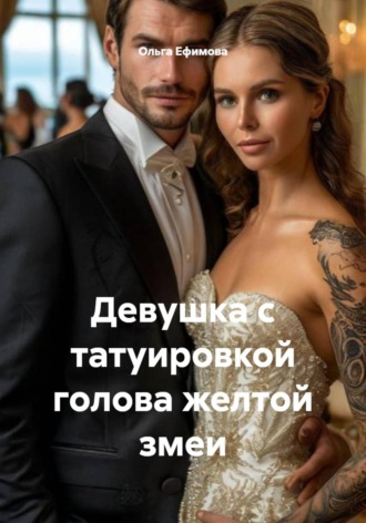 . Девушка с татуировкой голова желтой змеи