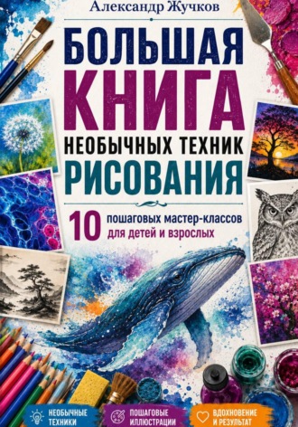 Александр Жучков. Большая книга необычных техник рисования. 10 пошаговых мастер-классов для детей и взрослых
