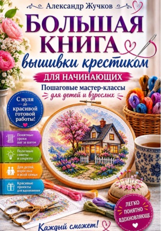 Александр Жучков. Большая книга вышивки крестиком для начинающих. Пошаговые мастер-классы для детей и взрослых
