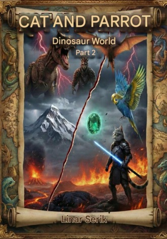 Линар Серик. The cat and the parrot part 2. World of dinosaurus. Written by: 10 years old author from Kazakhstan Linar Serik