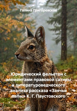 Галина Григоревская. Юридический фельетон с элементами правовой сатиры и литературоведческого анализа рассказа «Заячьи лапы» К. Г. Паустовского
