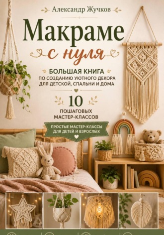 Александр Жучков. Макраме с нуля. Большая книга по созданию уютного декора для детской, спальни и дома. Простые мастер-классы для детей и взрослых