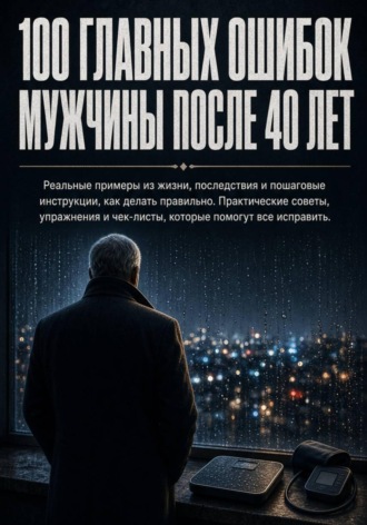 . 100 главных ошибок мужчины после 40 лет. Реальные примеры из жизни, последствия и пошаговые инструкции, как делать правильно. Практические советы, упражнения и чек-листы.