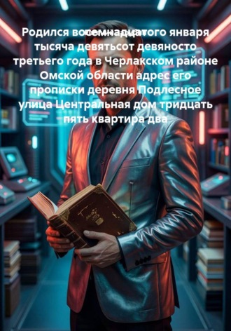Евгений Зарубин. Родился восемнадцатого января тысяча девятьсот девяносто третьего года в Черлакском районе Омской области адрес его прописки деревня Подлесное улица Центральная дом тридцать пять квартира два