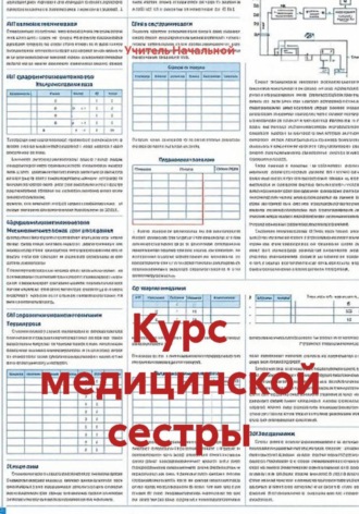 Учитель Начальной. Курс медицинской сестры