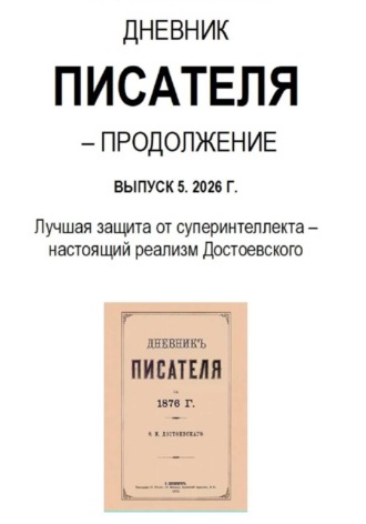 . Дневник писателя – Продолжение Выпуск 5. 2026 Г. Лучшая защита от суперинтеллекта – настоящий реализм Достоевского