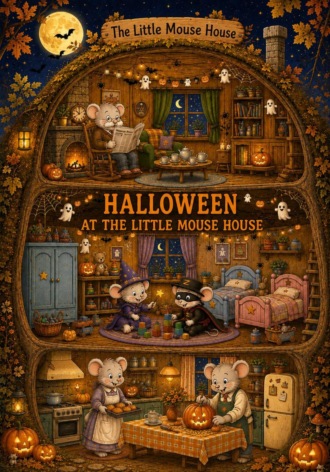 . Halloween at The Little Mouse House (раскраска на английском)