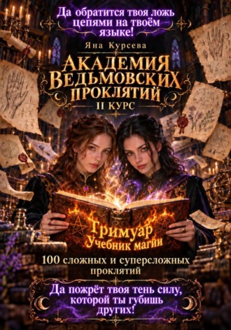 Яна Курсева. Академия ведьмовских проклятий. Второй курс. Гримуар учебник магии. 100 сложных и суперсложных проклятий