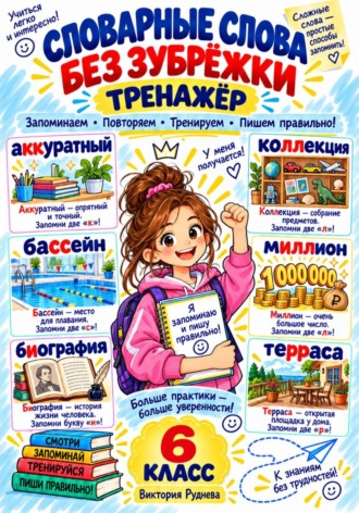 Виктория Руднева. Тренажер. Словарные слова без зурежки 6 класс