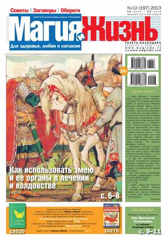. Магия и жизнь. Газета сибирской целительницы Натальи Степановой №12/2013