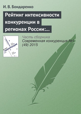 И. В. Бондаренко. Рейтинг интенсивности конкуренции в регионах России: методологический аспект